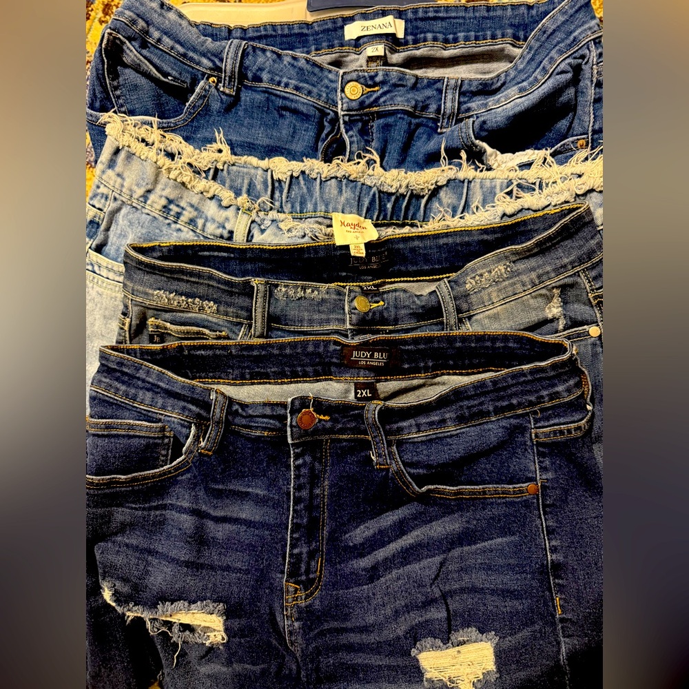 Lot of 4 2x Denim Shorts- Judy Blue, Zenana, Hayden